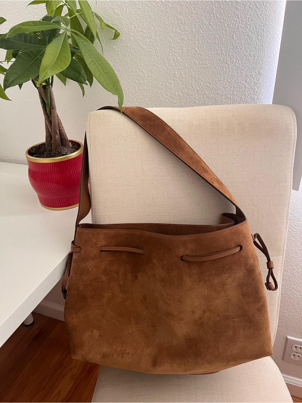 Madewell The Drawstring Suede Bag